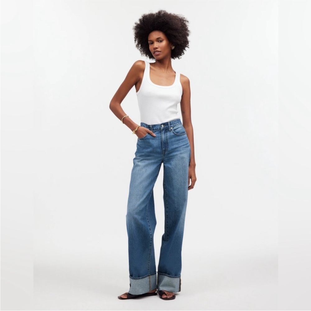NWOT-Madewell Superwide-leg Jean w/ Cuff, Size 29